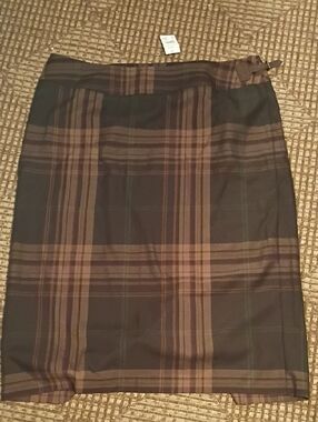 Catos 22W Plaid  Skirt in Brown and Black NWT